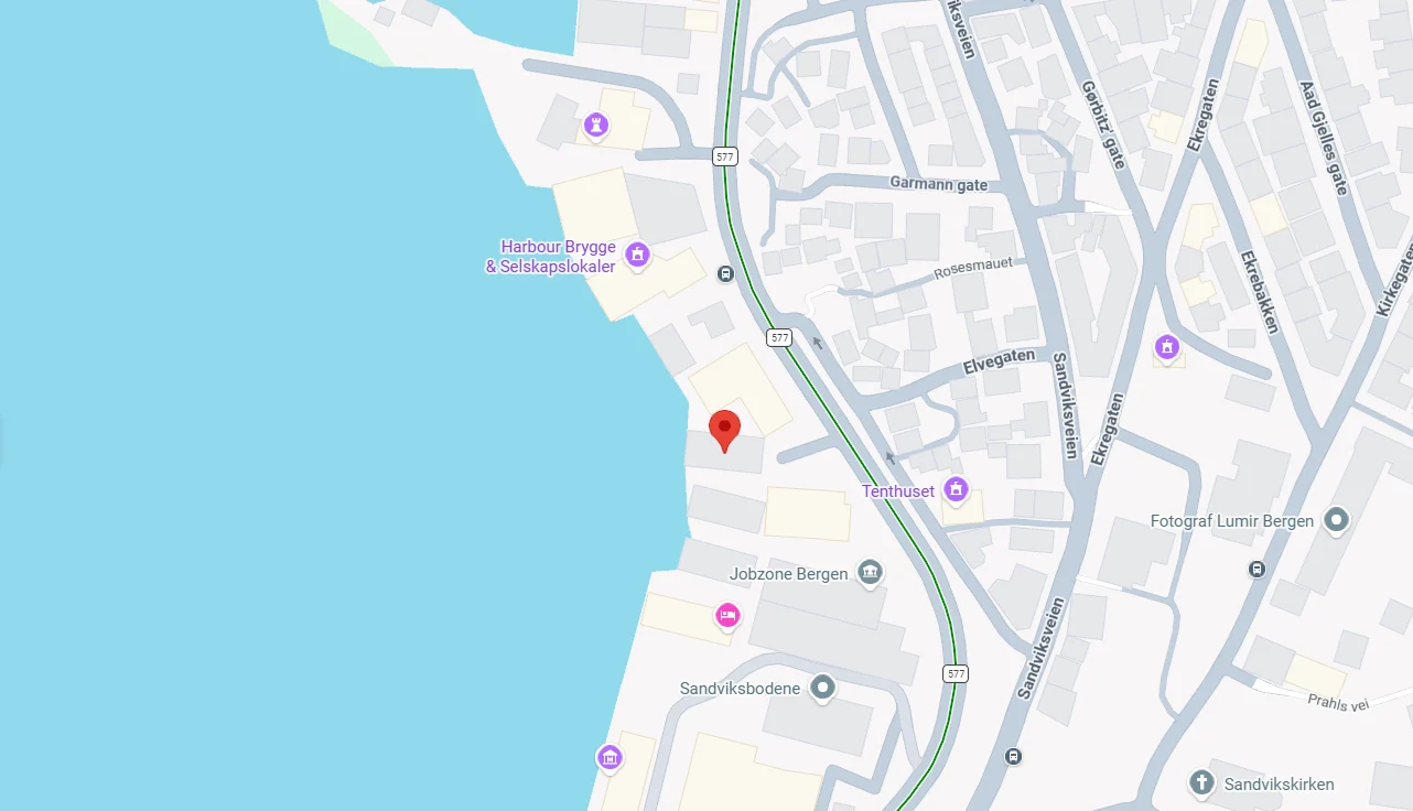 Kartutsnitt av Sandviksbodene 5